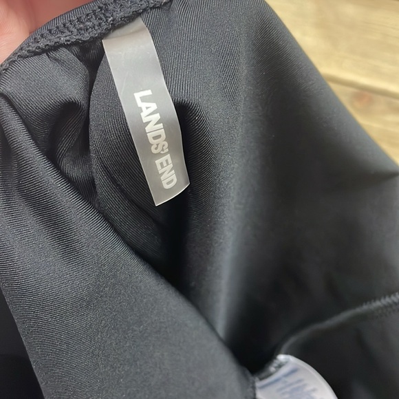 Land's End Tugless Low Leg Black One Piece Swimsuit - Picture 4 of 6